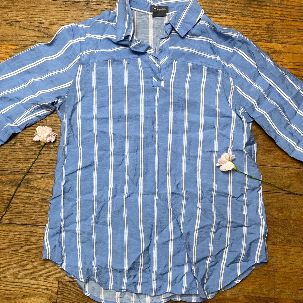 Professional Essentials: Blue striped blouse